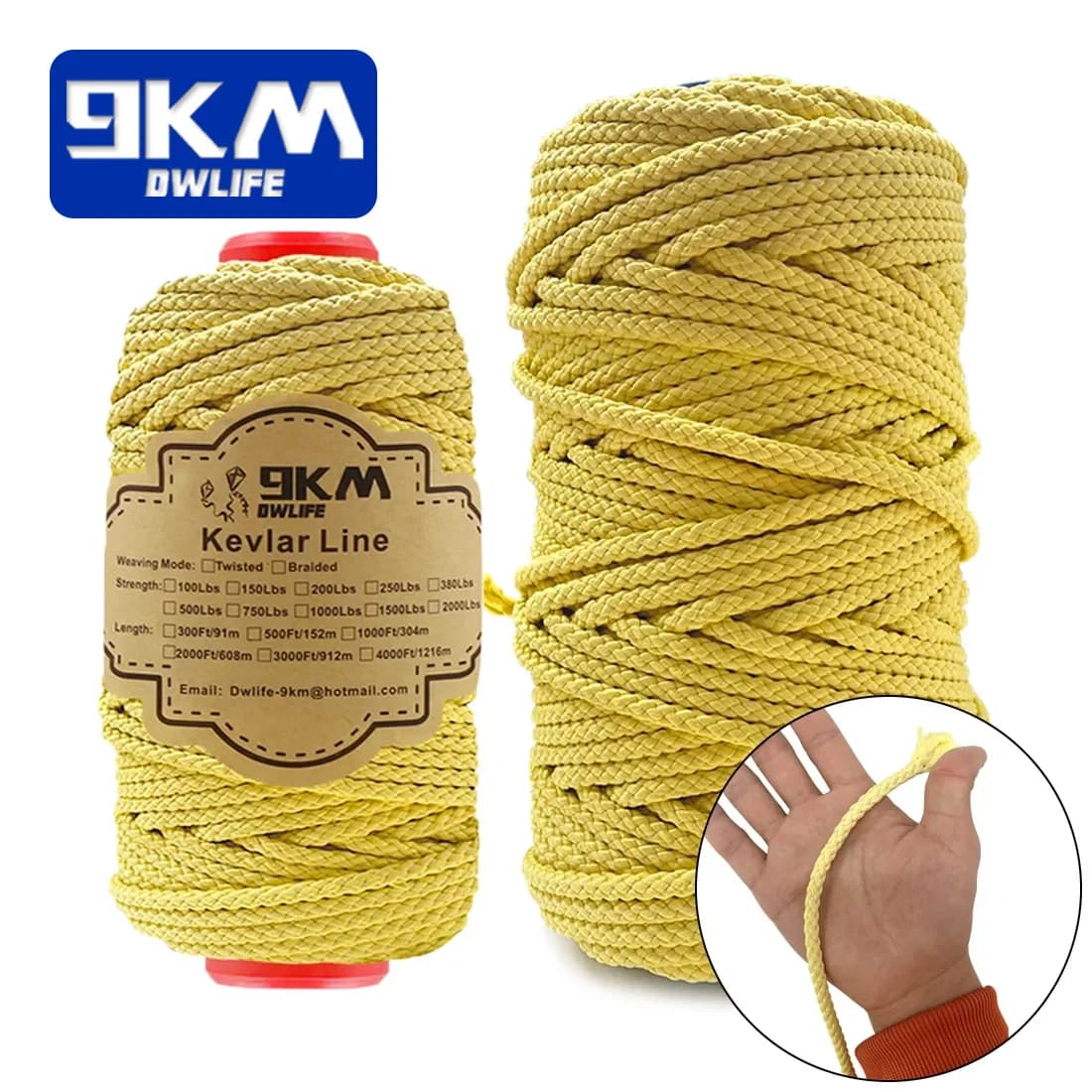 Wytrzymała linka pleciona Kevlar, 1.6-6.8mm