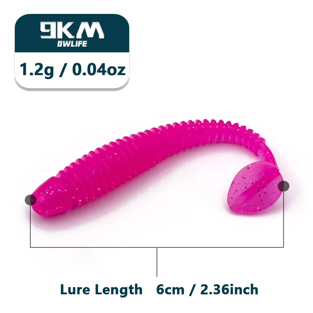 Miękkie przynęty typu swimbait z ogonem T-tail, 15 szt.