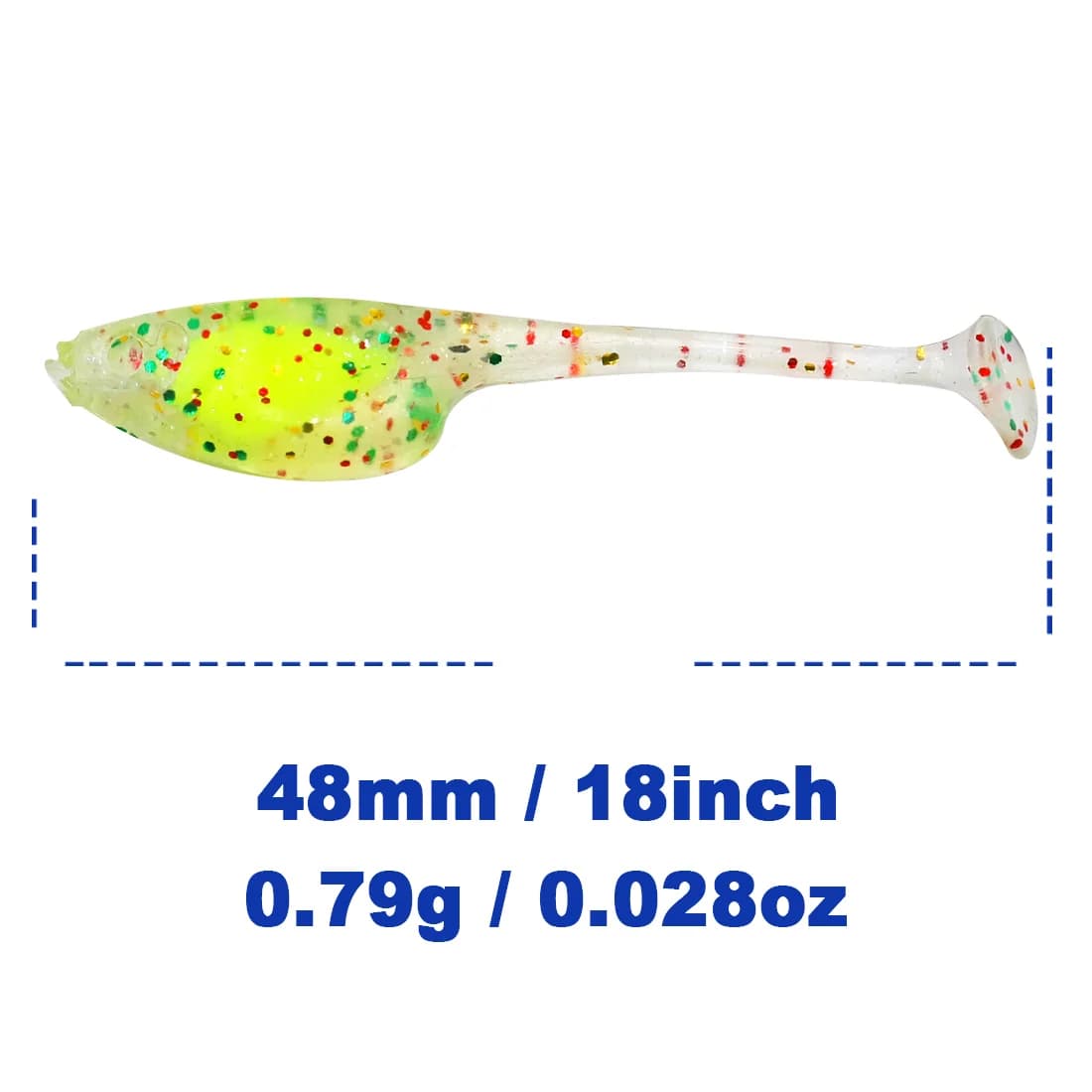 Miękkie przynęty swimbait z ogonem, 20 szt., 4,8cm