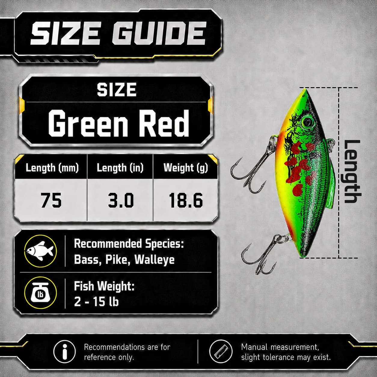 3 szt. tonące przynęty lipless crankbait z grzechotką