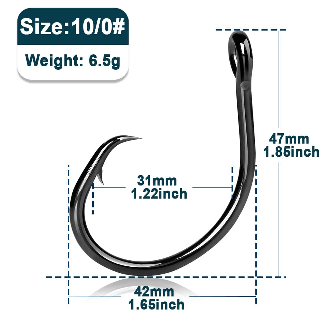 Bardzo mocne haki circle 5X, 25-50 szt.