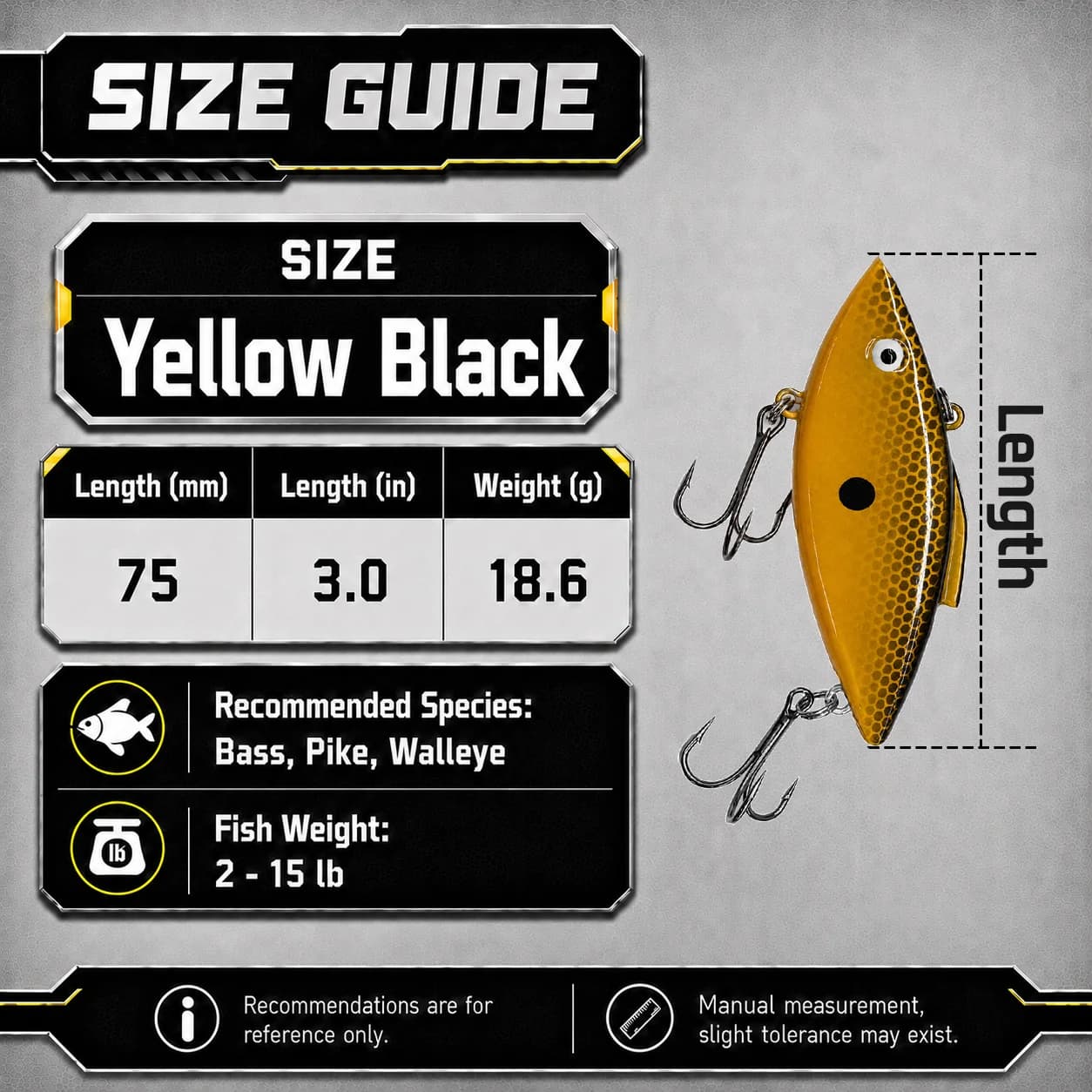 3 szt. tonące przynęty lipless crankbait z grzechotką