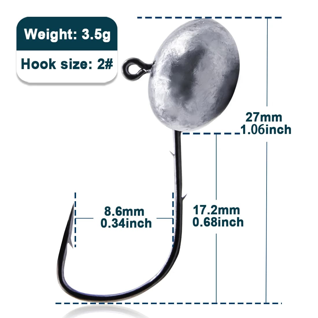 Haczyk główkowy Micro Jig, 1,5g-7,5g, podwójne zadziory, 10 szt.