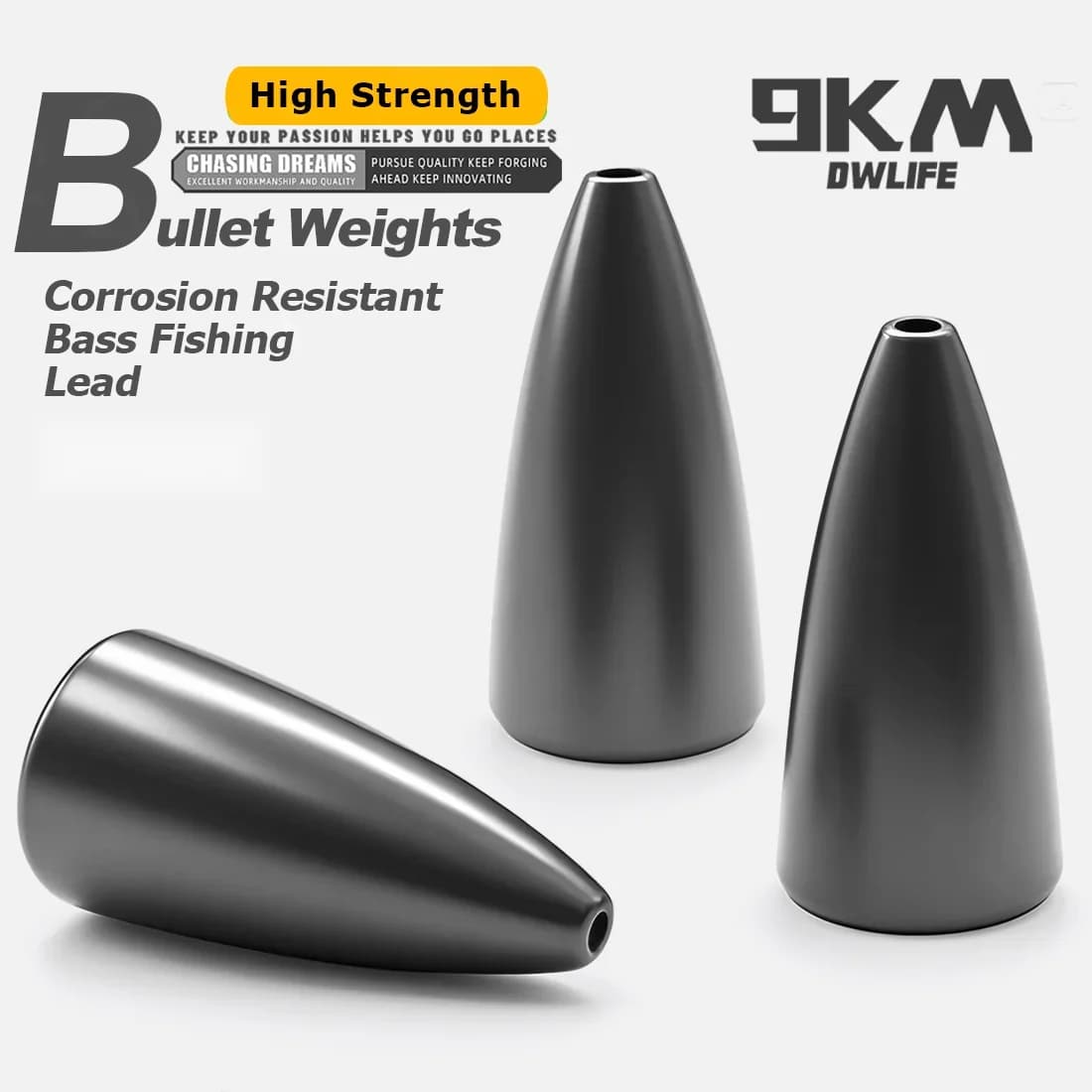 Ciężarki pociskowe do techniki Texas Rig Bass Fishing, 10 szt.